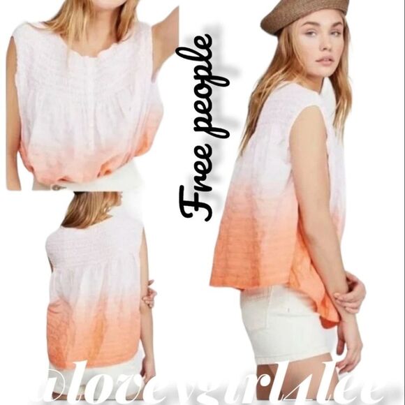 We The Free Tops - Nwt WE THE FREE BY FREE PEOPLE little bit of ombre top SZ M COTTON
